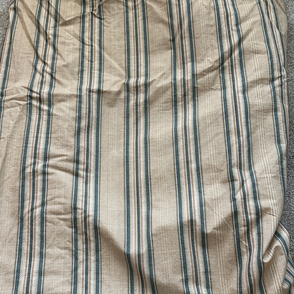 Ralph Lauren Beige and Teal Striped Vintage Sheet size Full